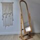 Rattan psyche mirror