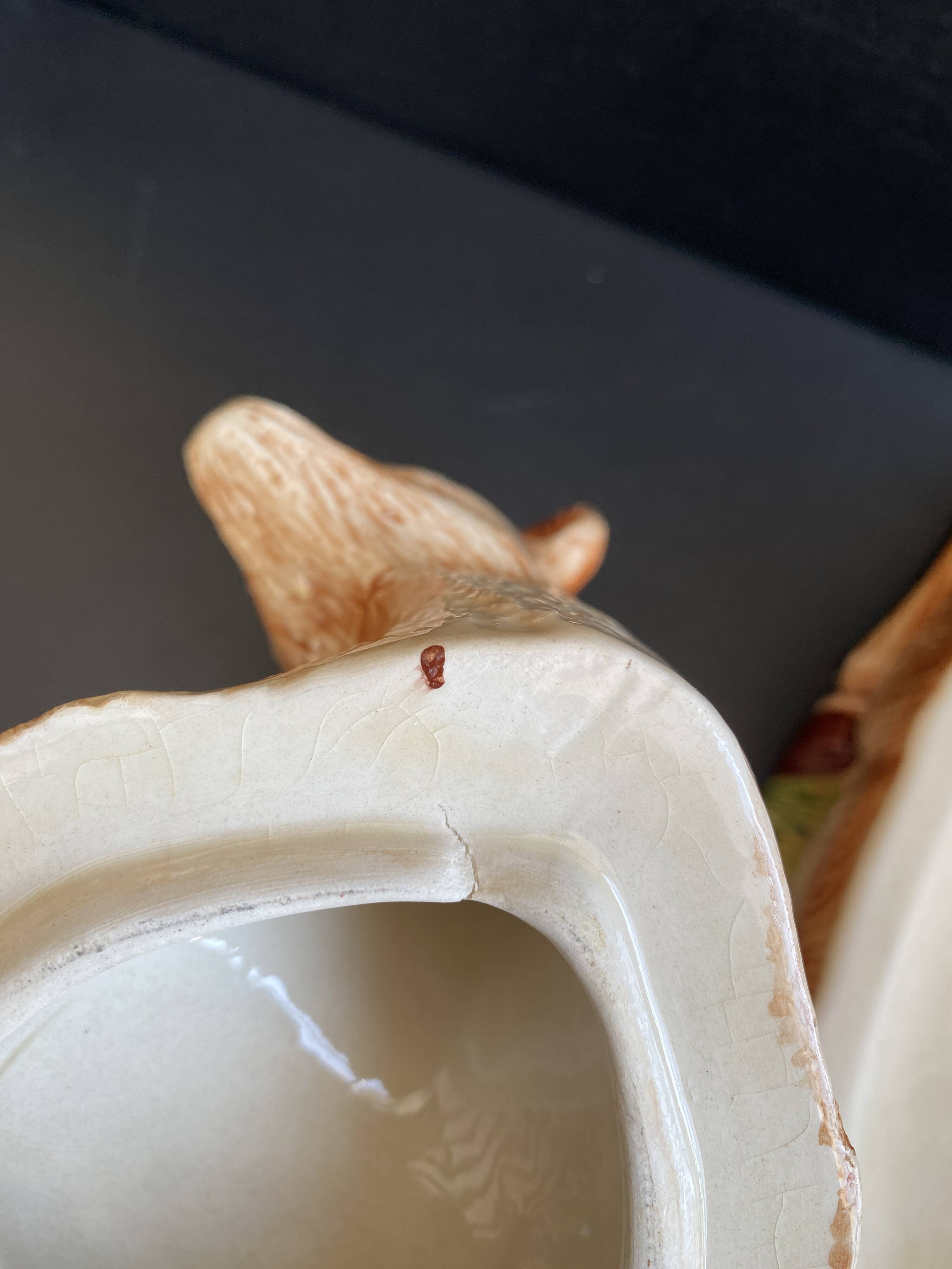 Vintage terrine in earthenware by Michel Caugant - Roe Deer / Stag shape