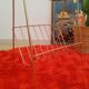 Pedestal table, door magazines in gilded metal years 50 - 60