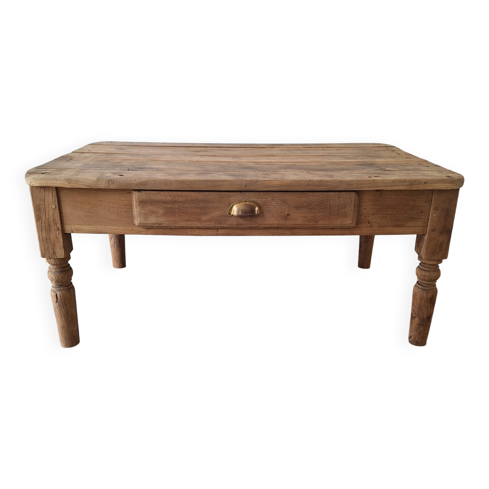 Table basse de ferme style campagne en chêne