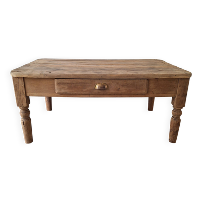 Table basse de ferme style campagne en chêne
