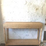 Vintage rattan console