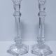 pair of hexagonal crystal candle holders