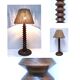 XL turned wooden lamp base H.47 cm 1950s design