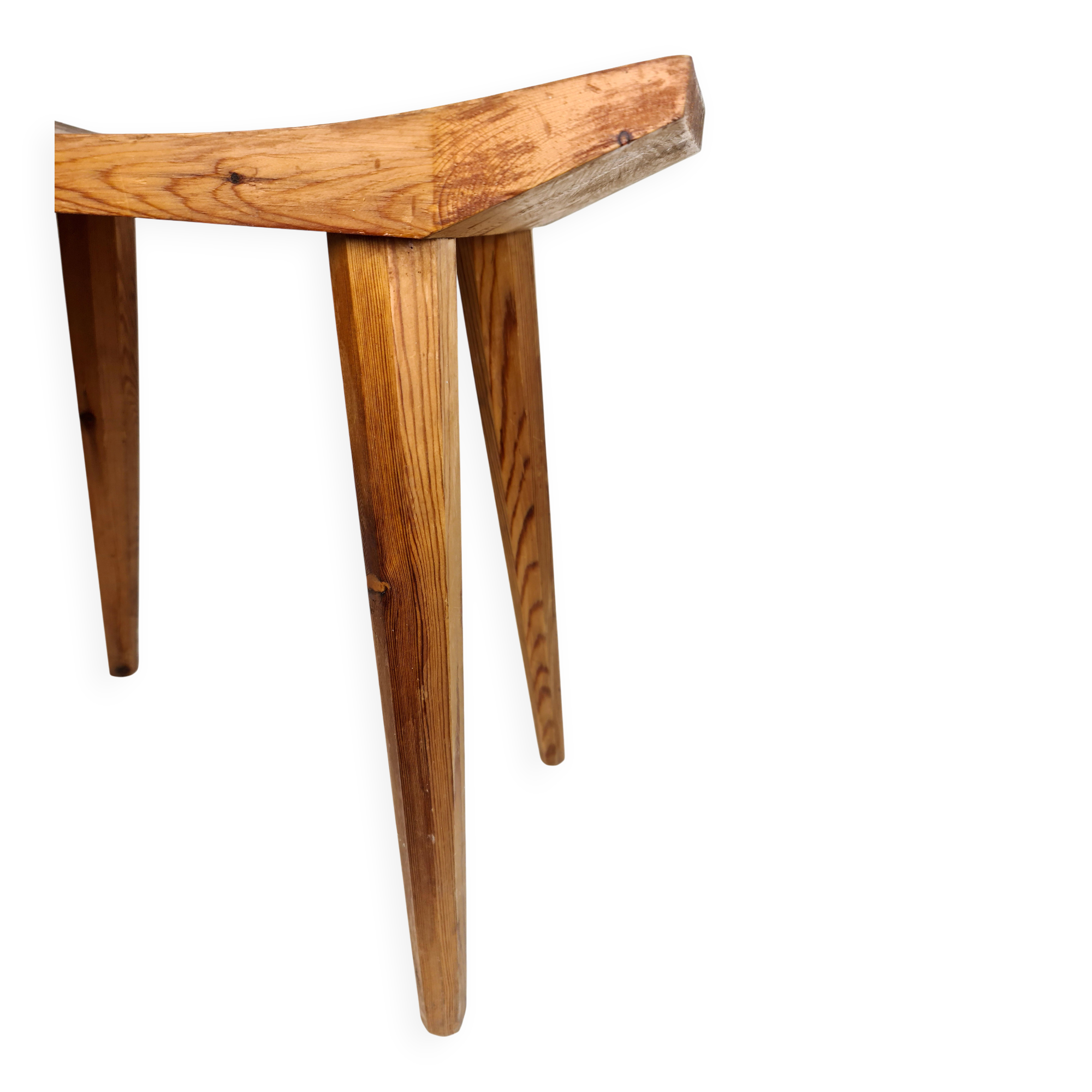 Swedish lacquered pine stool, 1970s