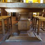 Table with 6 chairs in chene massif