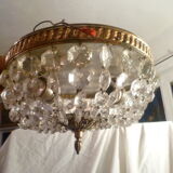 Ceiling lamp 1/2 mongolfiere brass & glass