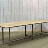 1970s workshop table with metal base