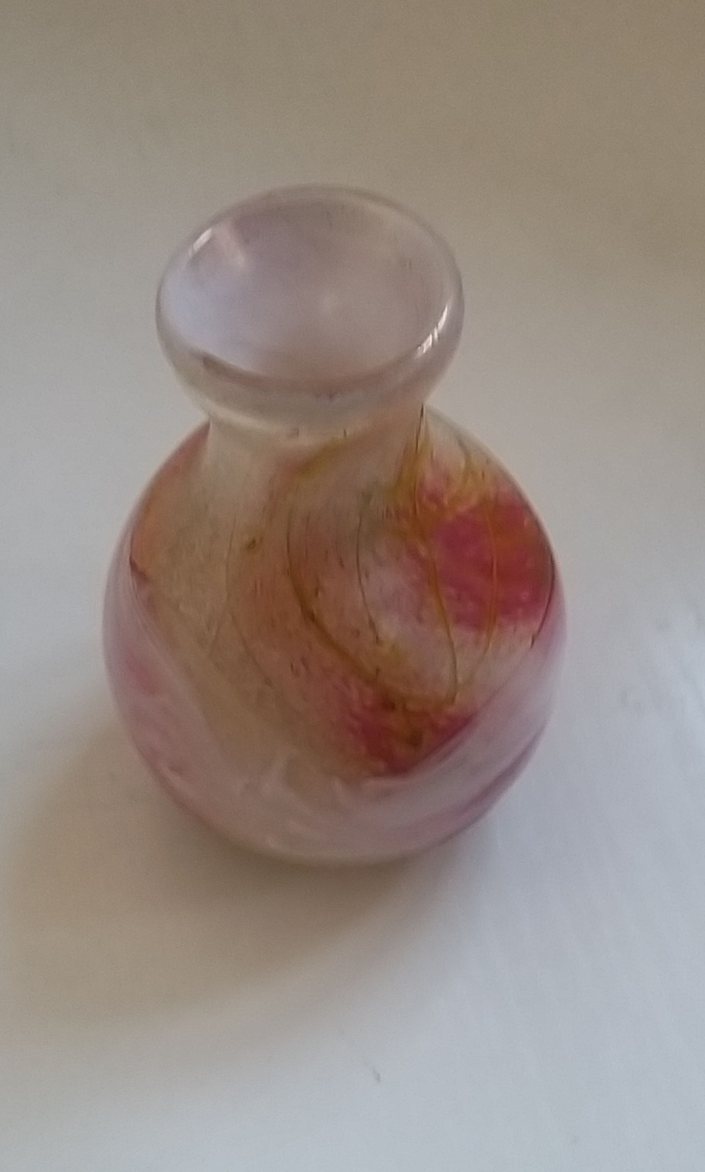Murano hand-blown glass vase agate décor 1960/1970