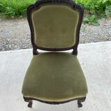 Louis 15 style green velvet chair