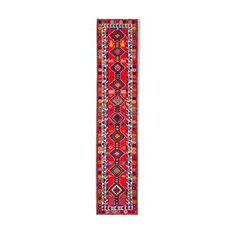 Hand-Knotted Unique Turkish Multicolor Runner Rug 83 cm x 385 cm