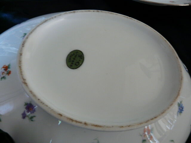 soup and porcelain dish Limoges floral decoration