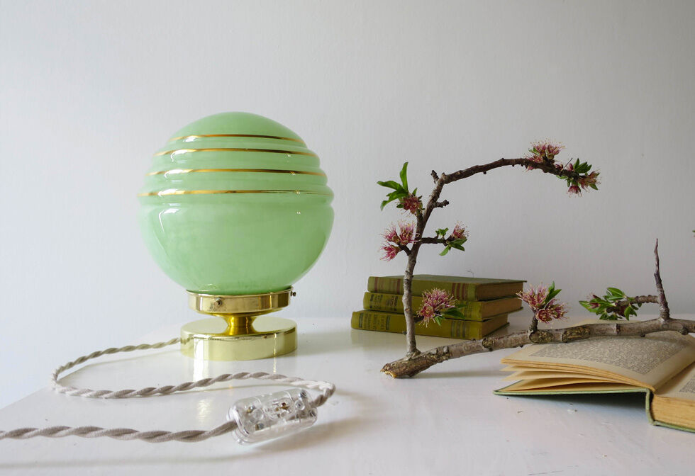 Lampe opaline vert mint