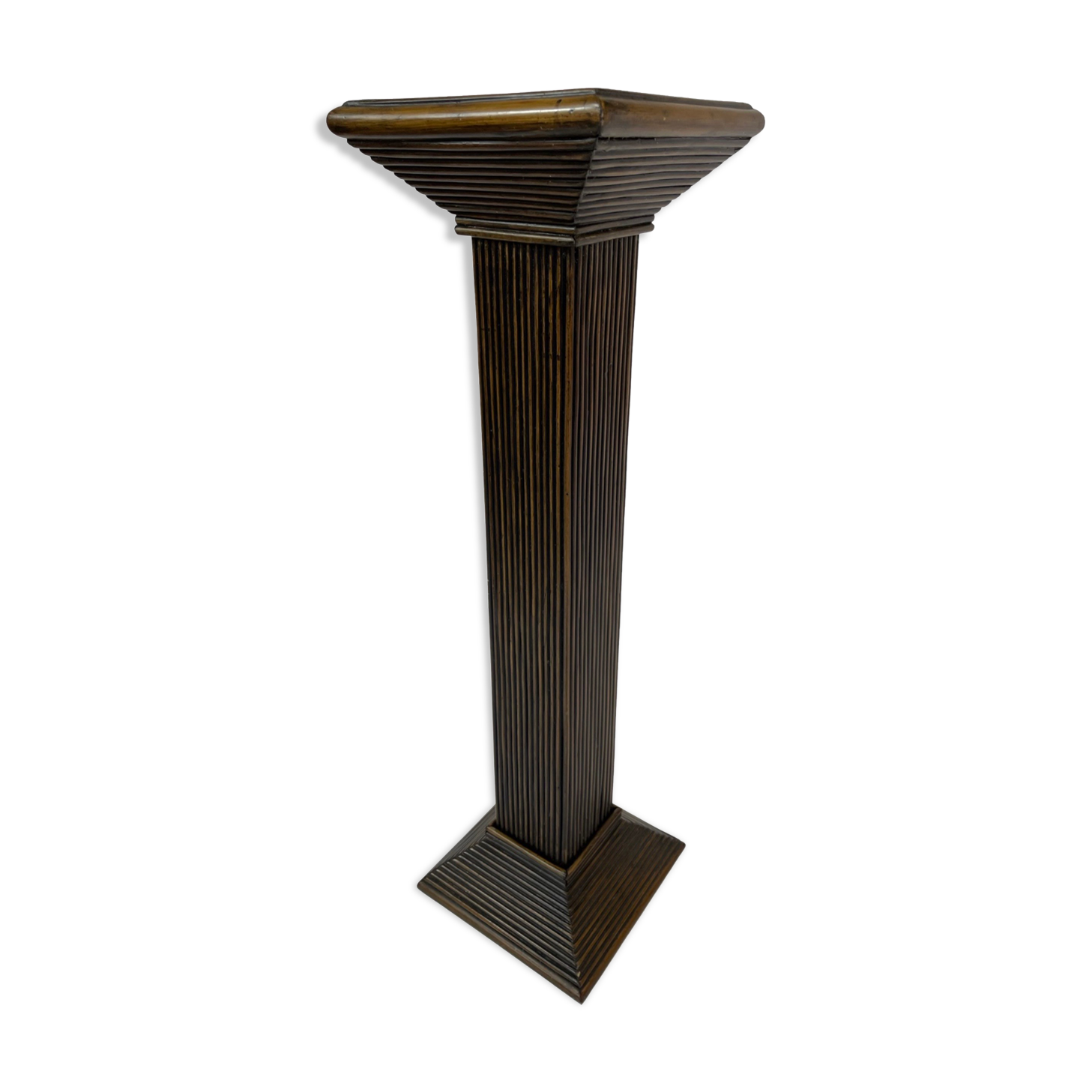 Colonne en rotin vintage bambou pilier années 70 rattan mcguire