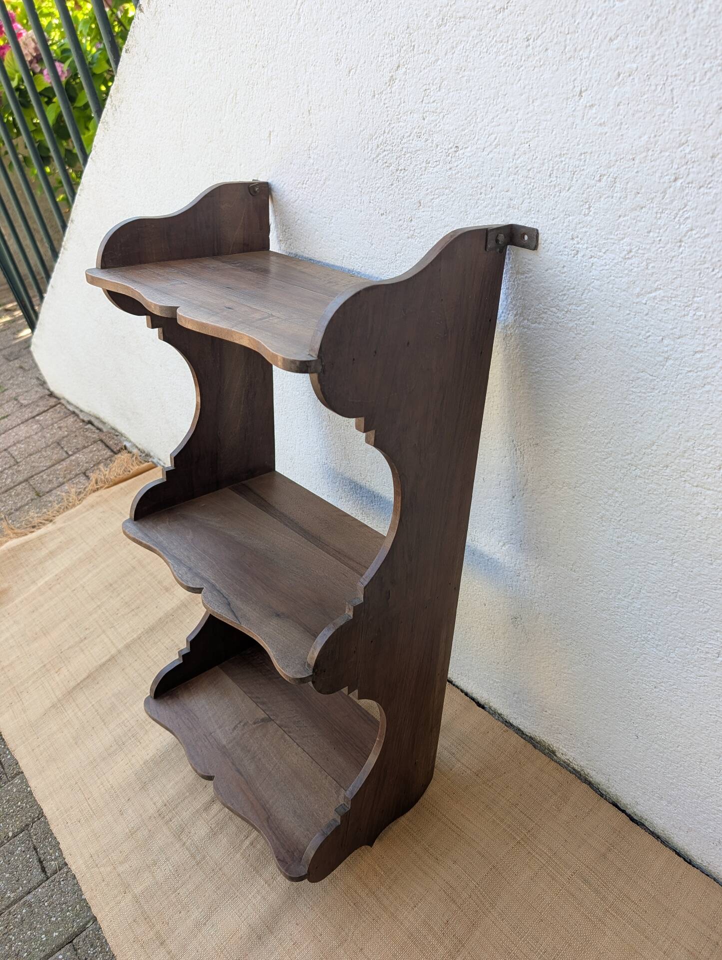 Art Deco walnut wall shelf 1930