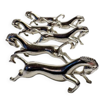 Set of 6 horse-shaped knife rests