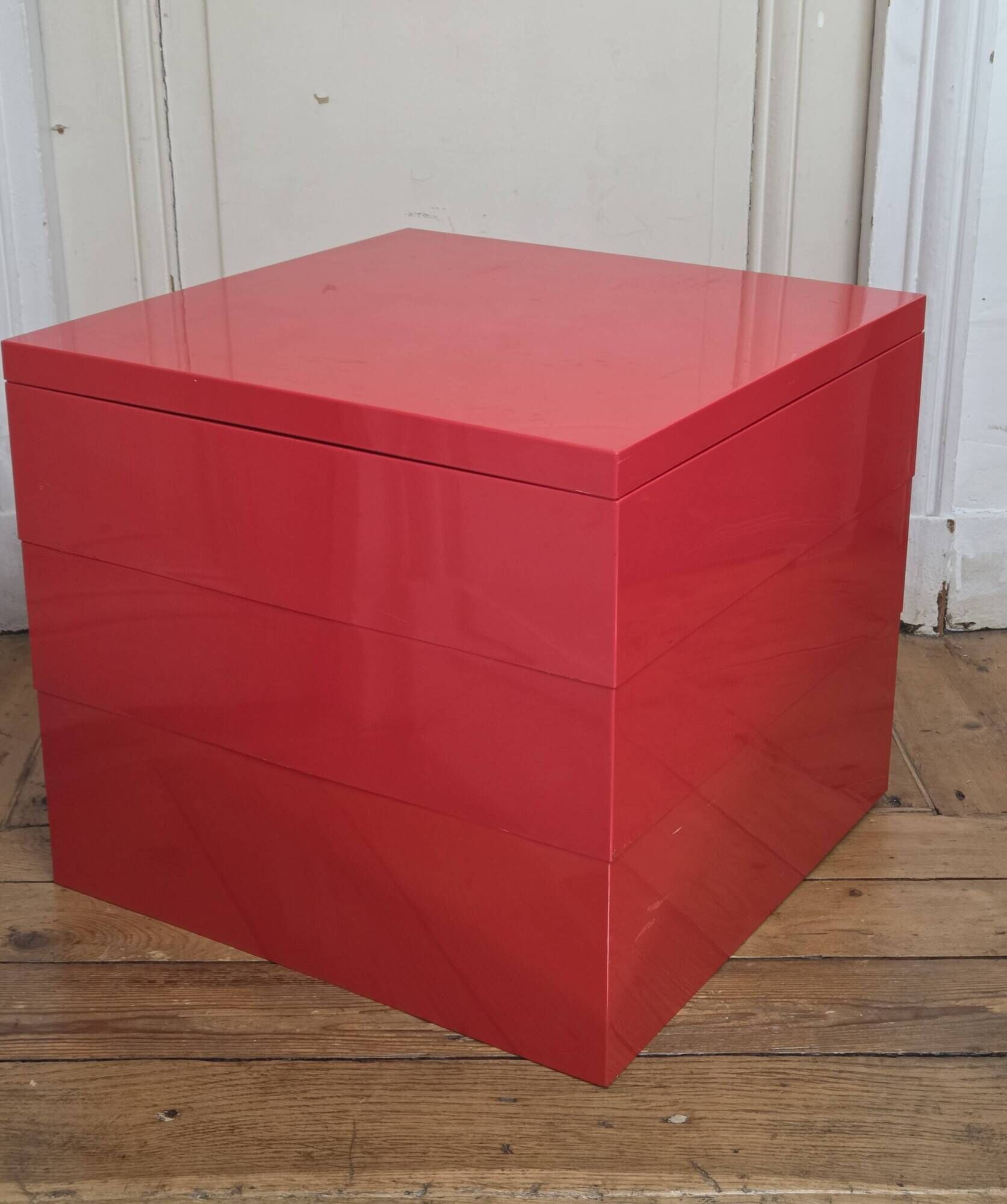 Kartell 4602 Simon Fussell – modular furniture with 3 drawers, red, Italy, 1970.