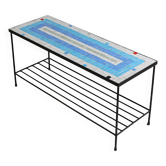 Mid-Century Mosaic Coffee Table with Metal Frame, France, 1950s