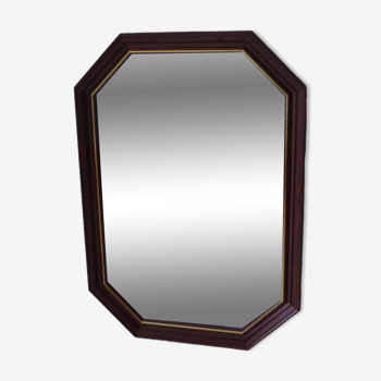 Solid wood mirror with gilded metal edging 47.50x 67 cm