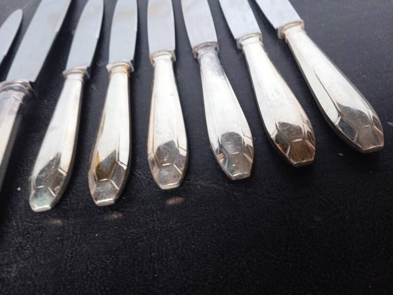 12 + 1 Orbrille knife silver metal art deco period