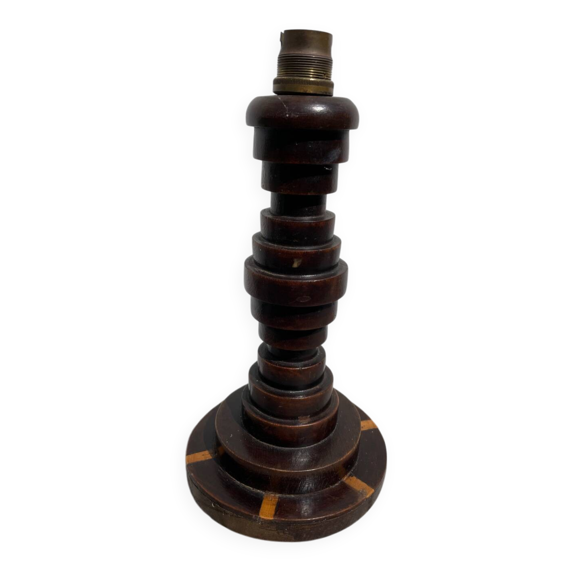 Art Deco Turned Wood Lamp Base