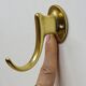 Gold-Colored Anodized Aluminum Coat Hooks, 1950s, Set of 2