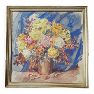 Tableau ancien représentant - fleurs