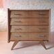 Commode vintage bois et pieds compas années 1950 1960