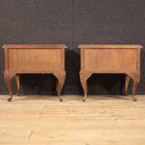 Paire de tables de chevet italiennes en bois, années 50