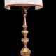 Antique 18th century candlestick lamp, gilded wood, electrified