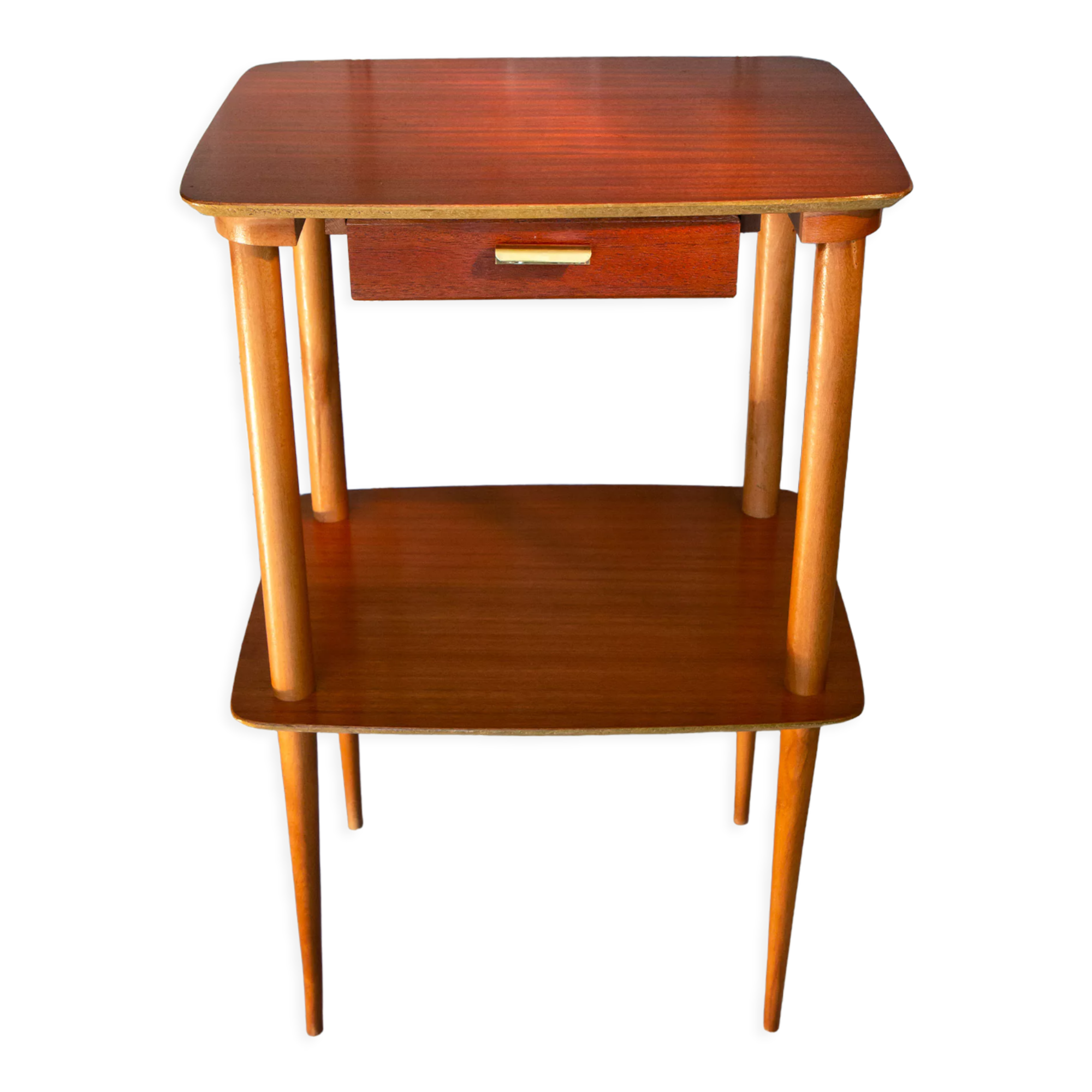 Fifth wheel console 60s, mahogany