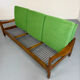 Vintage 3-seater canapé in solid oak with boucle fabric, Scandinavian design from the 70s.