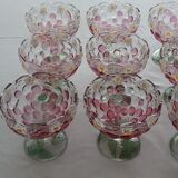 Set of 9 fruit cups, ice creams, desserts, standing