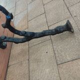 Antique garden bench with cast iron legs