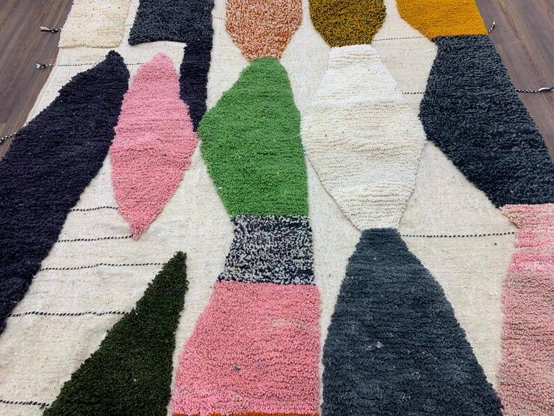 Tapis en laine pure fait main traditionnelle taille 150 x 250 cm