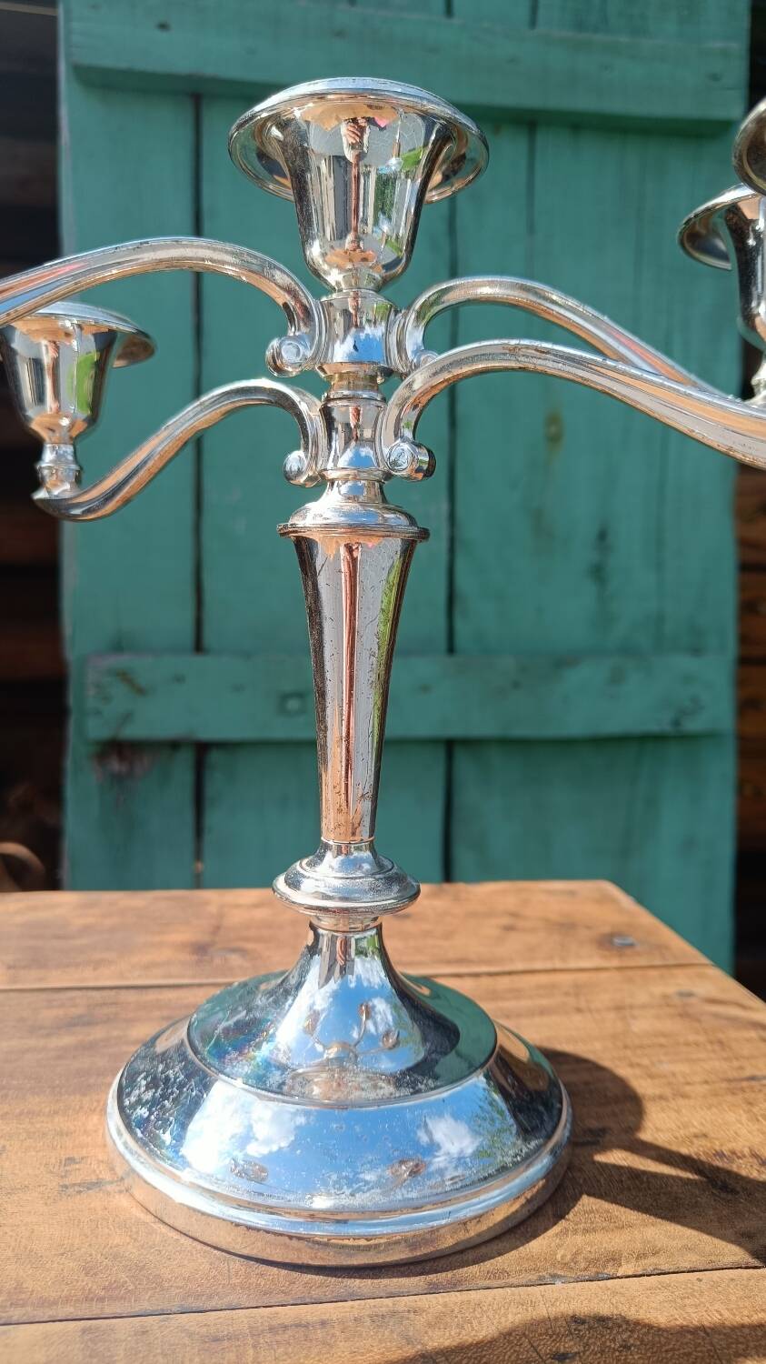 English silver candelabra candlestick