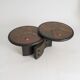 Rare two-tier modular brutalist coffee table by Paul Kingma