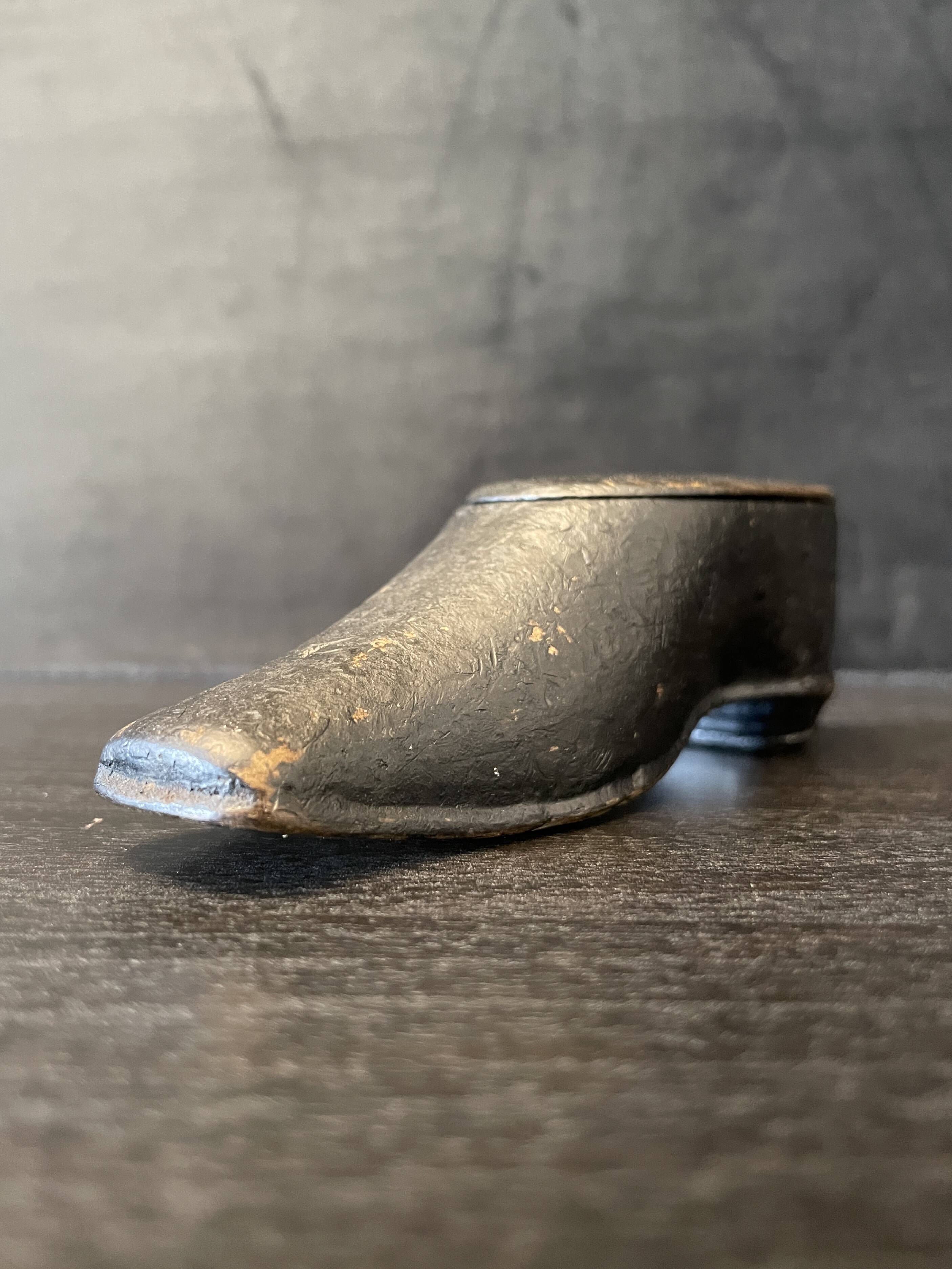 Victorian miniature shoe snuff box, 19th century, (1850, England)