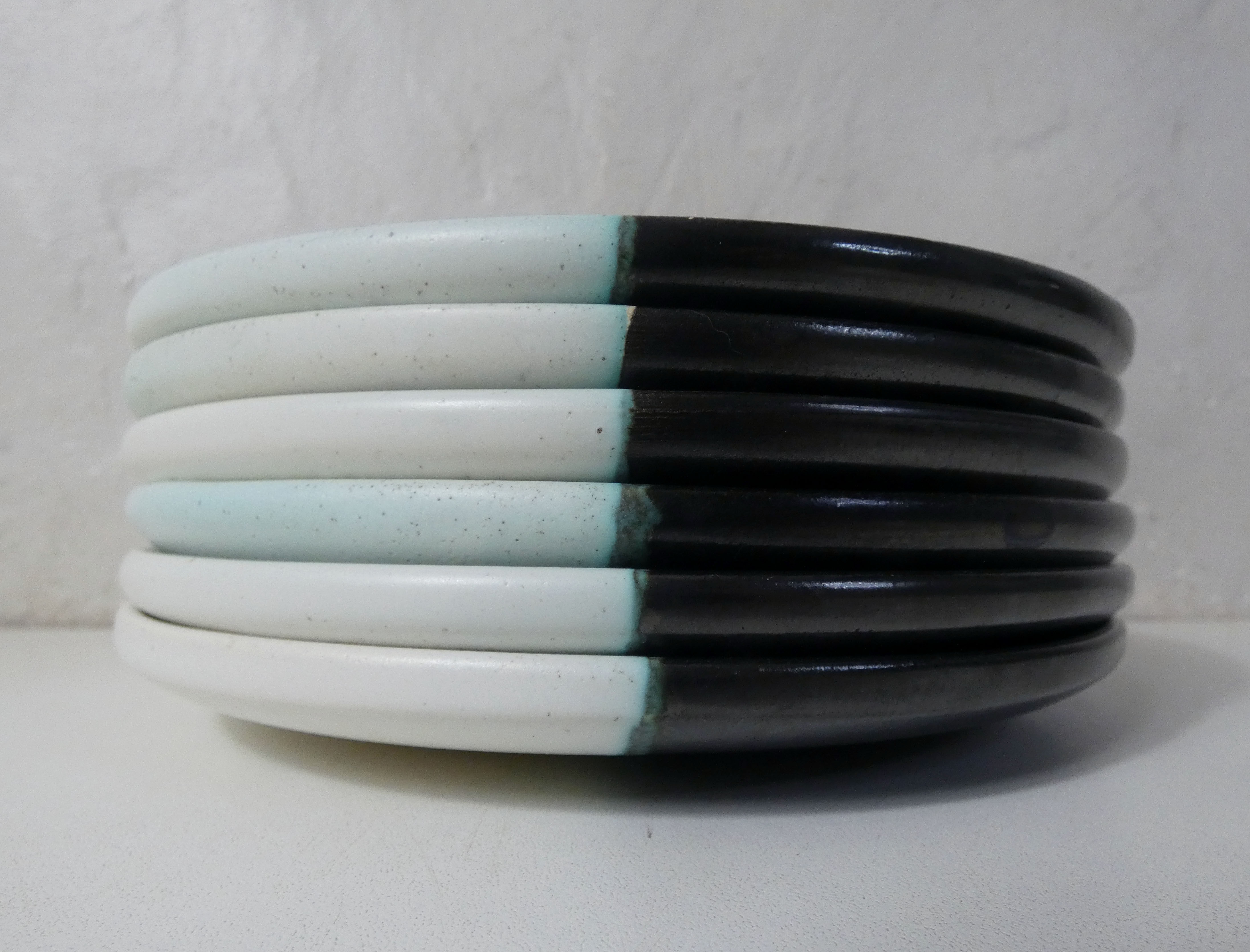 6 ceramic stoneware plates signed Vallauris Cerenne