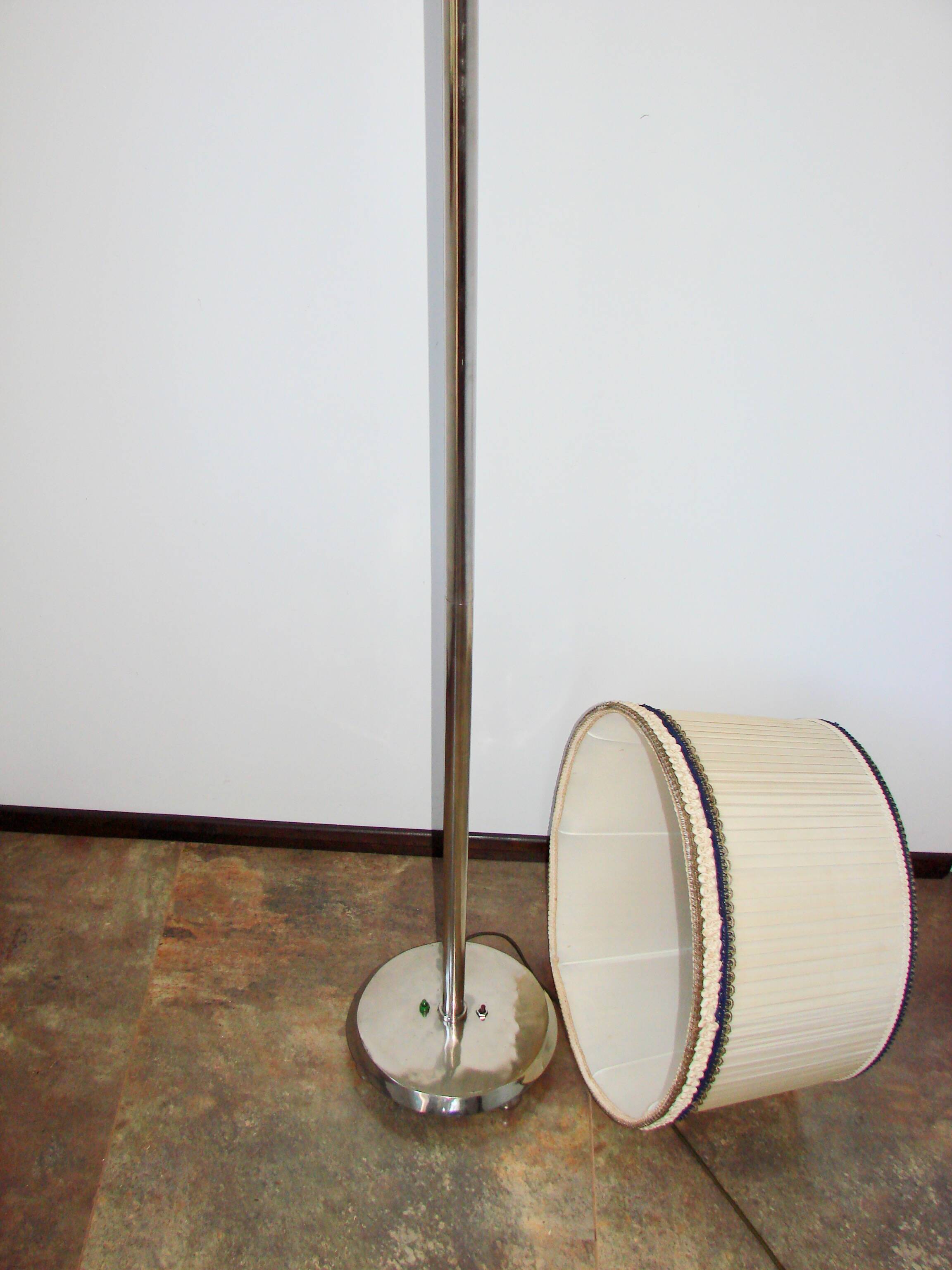 Art Deco floor lamp, 1930s, nickel-plated steel