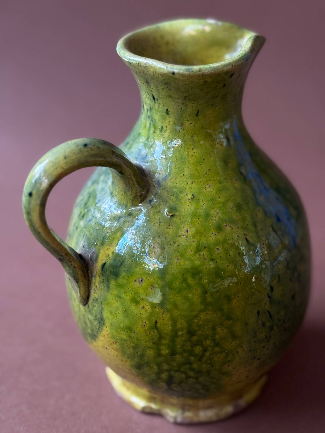 Glazed earthenware pitcher vase 1950