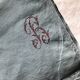 Old harvest tablecloth in linen and cotton tinted in steel blue