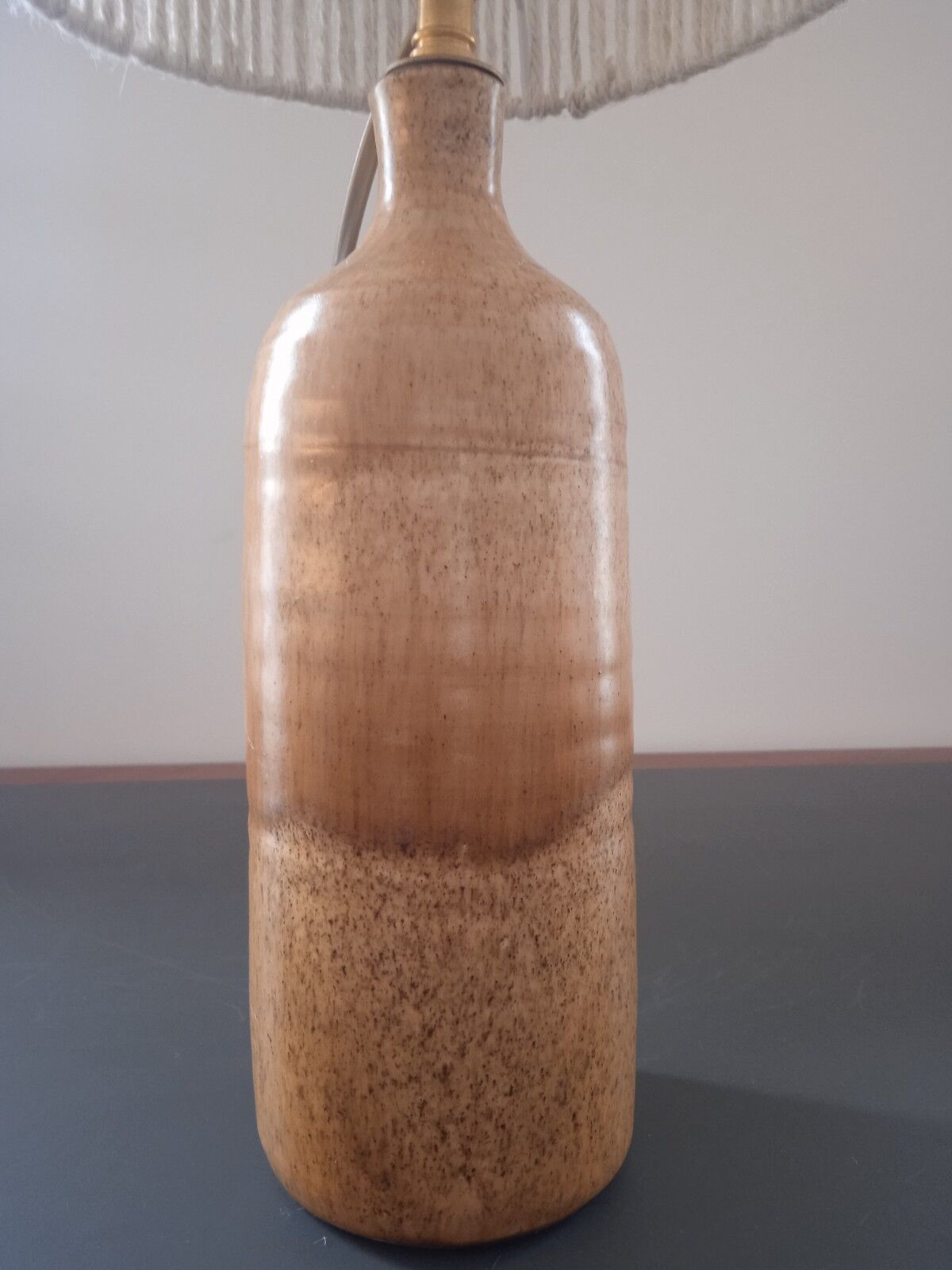 Ceramic lamp and rope lampshade