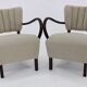 1930s Pair of Jindrich Halabala Art Deco H-237 Armchairs in Bouclé, Restored
