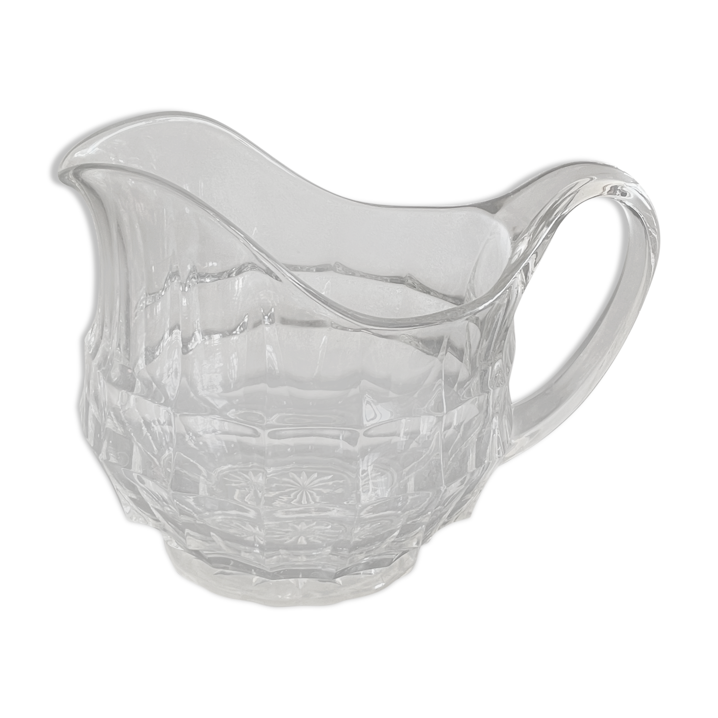 Pitcher, faceted molded glass
