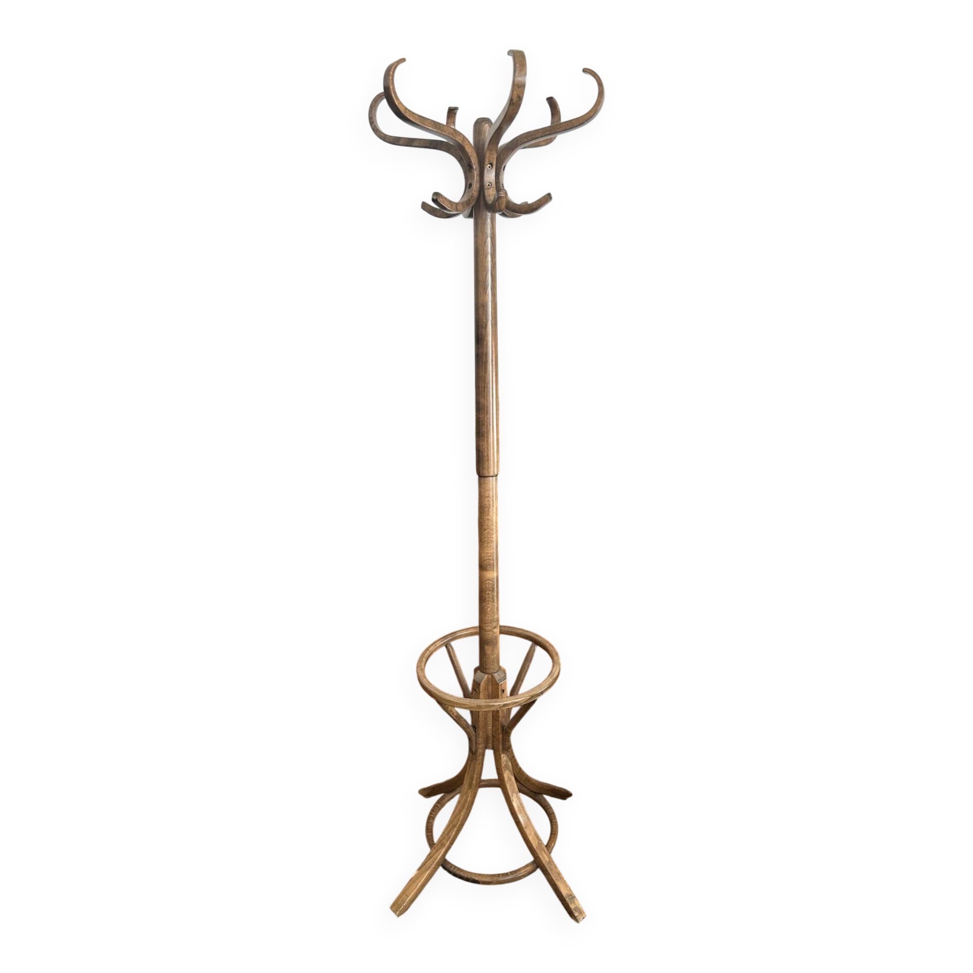 Baumann coat rack, swivelling parrot design from the 60s/70s in wood.