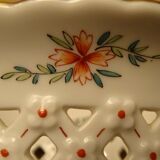 Coupe corbeille ajourée porcelaine Vista Alegre décor floral