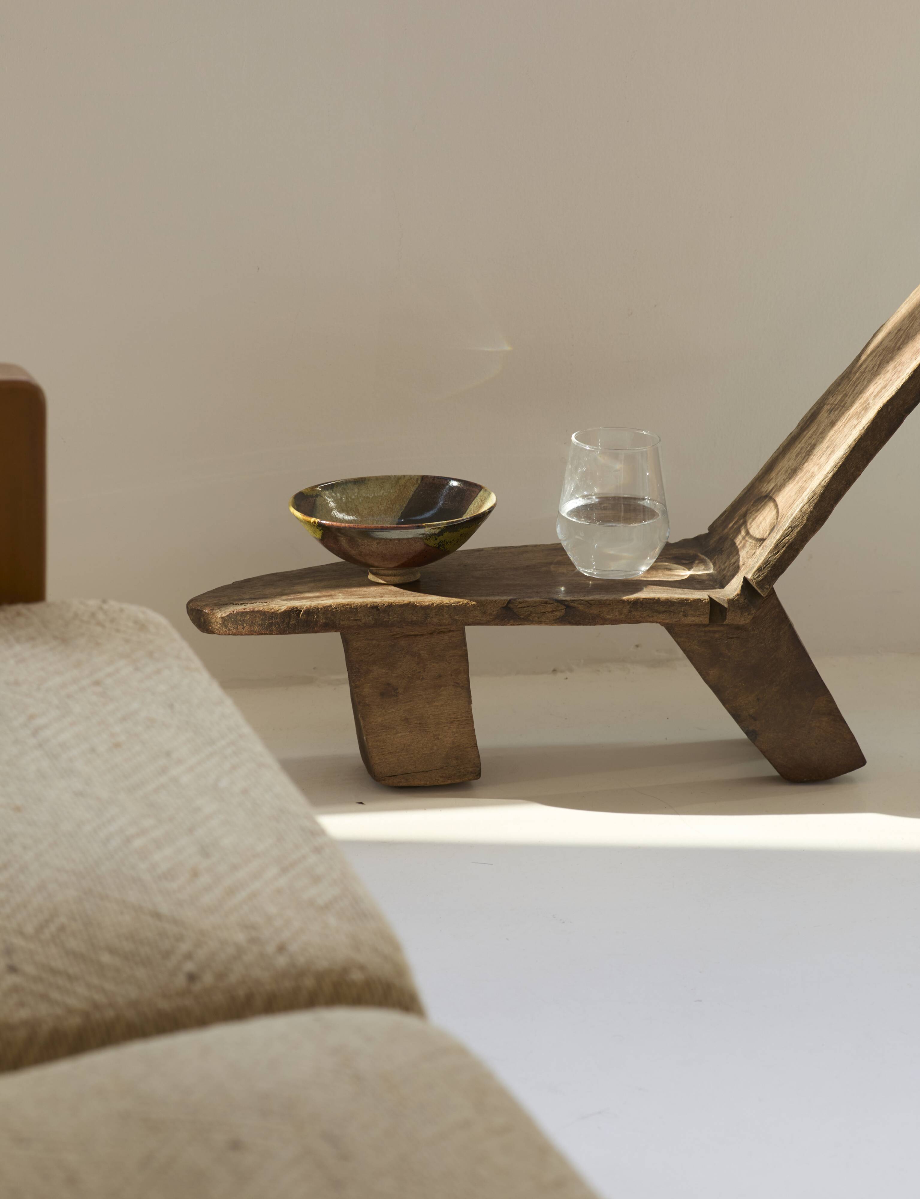 Chair / Armchair in monoxyl wood West Africa Lobi / Stargazer 1950