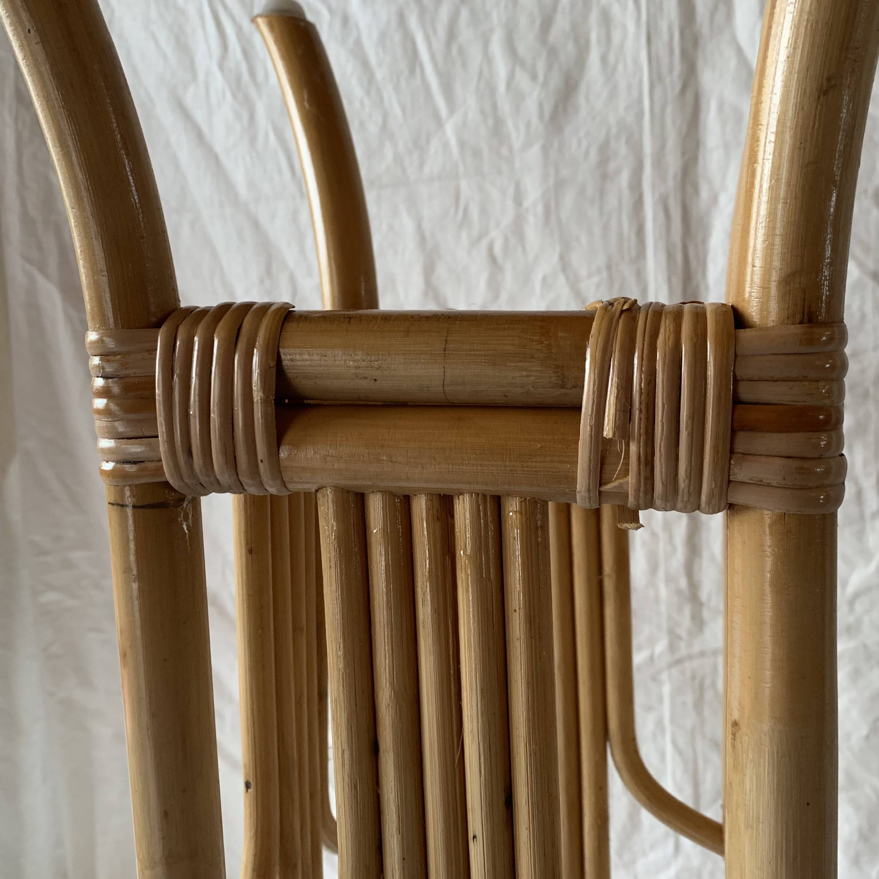 Plant holder or vintage saddle in bamboo and rattan