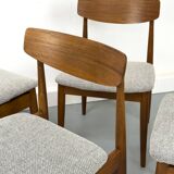Chaises de salle à manger en teck et laine par Casala, années 1960, lot de 6